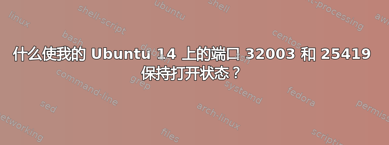 什么使我的 Ubuntu 14 上的端口 32003 和 25419 保持打开状态？