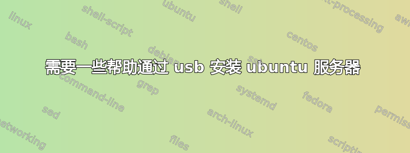 需要一些帮助通过 usb 安装 ubuntu 服务器