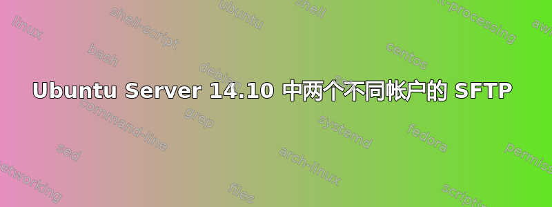 Ubuntu Server 14.10 中两个不同帐户的 SFTP