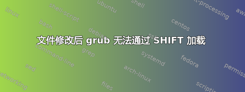 文件修改后 grub 无法通过 SHIFT 加载