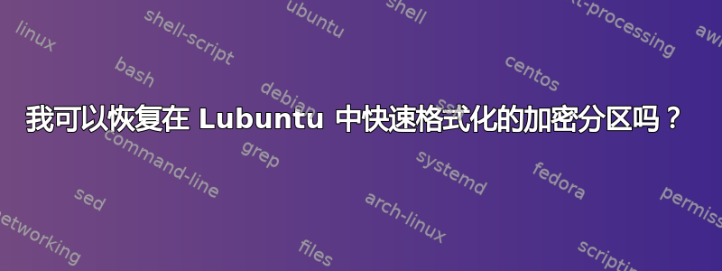 我可以恢复在 Lubuntu 中快速格式化的加密分区吗？