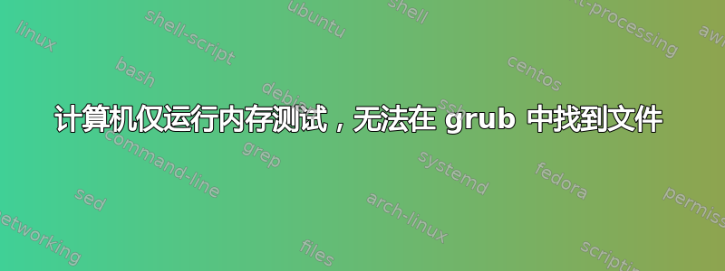 计算机仅运行内存测试，无法在 grub 中找到文件