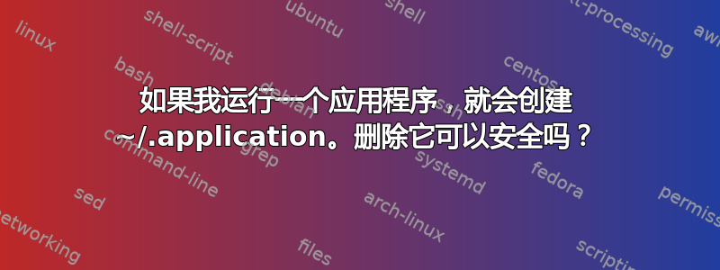 如果我运行一个应用程序，就会创建 ~/.application。删除它可以安全吗？