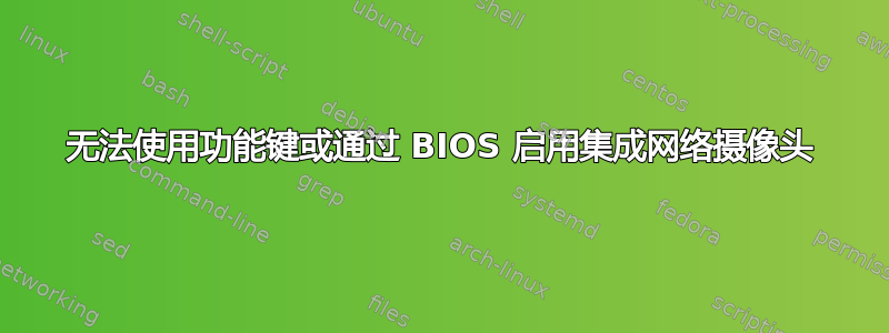 无法使用功能键或通过 BIOS 启用集成网络摄像头