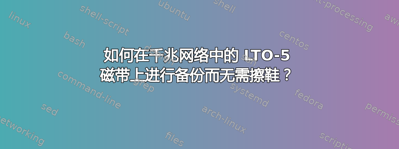 如何在千兆网络中的 LTO-5 磁带上进行备份而无需擦鞋？