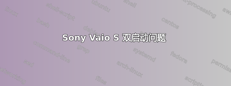 Sony Vaio S 双启动问题