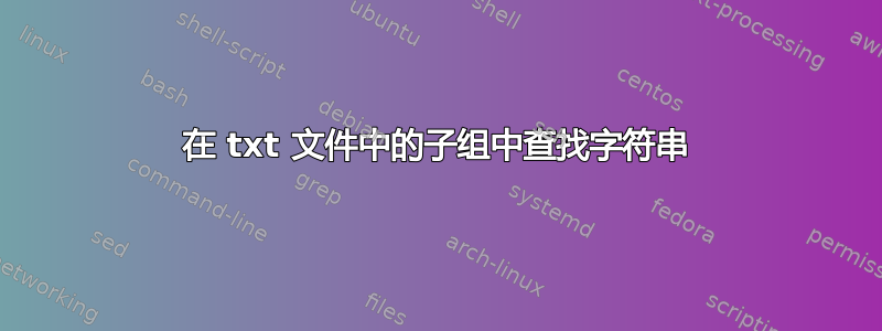 在 txt 文件中的子组中查找字符串