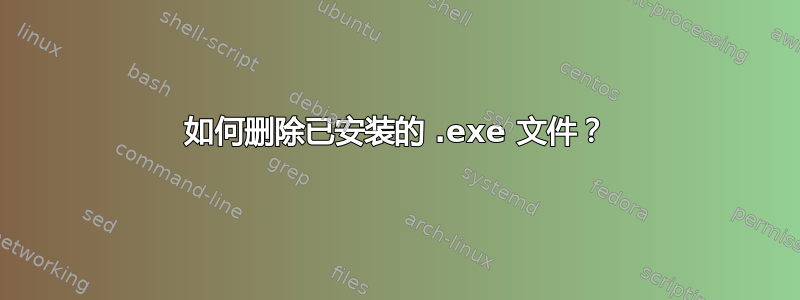 如何删除已安装的 .exe 文件？