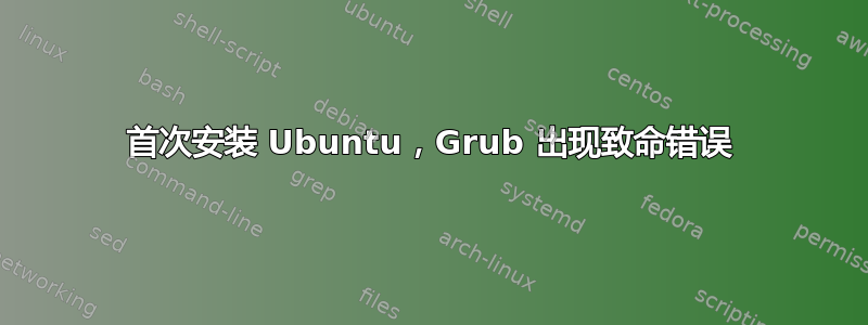 首次安装 Ubuntu，Grub 出现致命错误