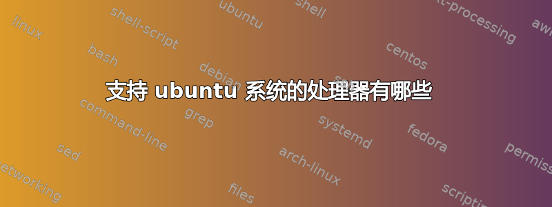 支持 ubuntu 系统的处理器有哪些 