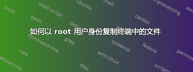 如何以 root 用户身份复制终端中的文件