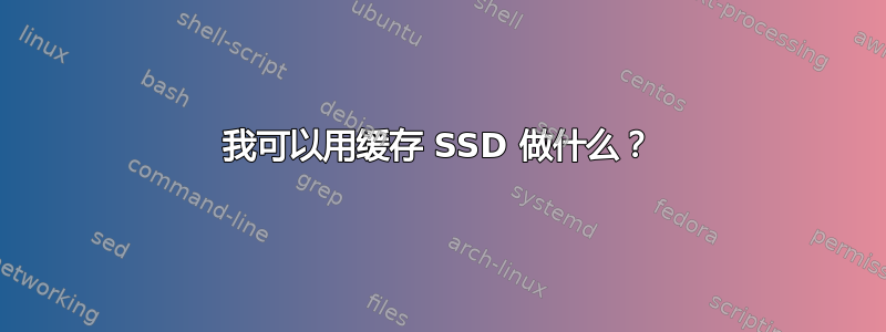 我可以用缓存 SSD 做什么？