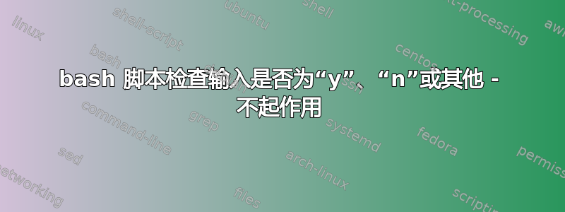 bash 脚本检查输入是否为“y”、“n”或其他 - 不起作用