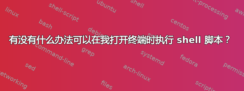 有没有什么办法可以在我打开终端时执行 shell 脚本？