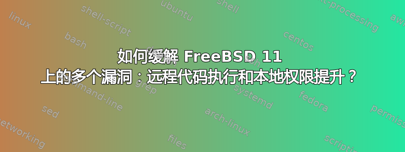 如何缓解 FreeBSD 11 上的多个漏洞：远程代码执行和本地权限提升？