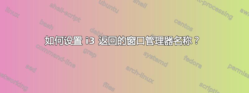 如何设置 i3 返回的窗口管理器名称？