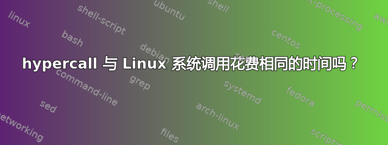 hypercall 与 Linux 系统调用花费相同的时间吗？