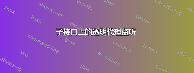 子接口上的透明代理监听