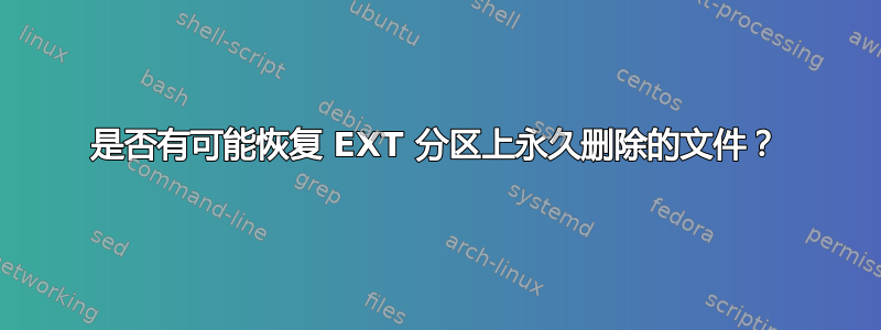 是否有可能恢复 EXT 分区上永久删除的文件？