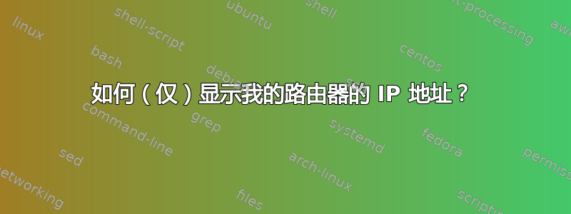 如何（仅）显示我的路由器的 IP 地址？