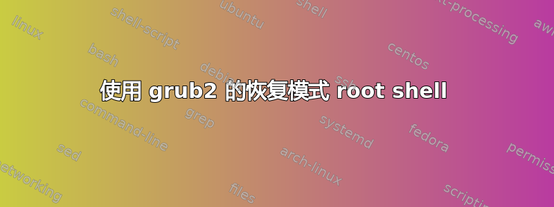 使用 grub2 的恢复模式 root shell