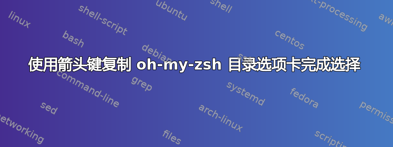 使用箭头键复制 oh-my-zsh 目录选项卡完成选择