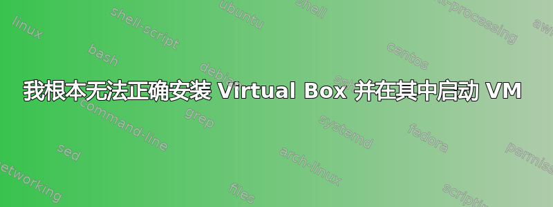 我根本无法正确安装 Virtual Box 并在其中启动 VM