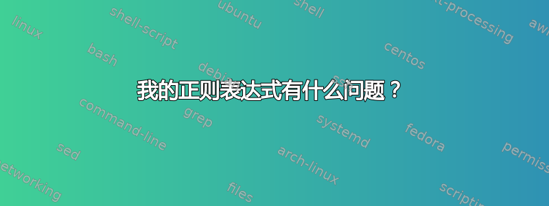 我的正则表达式有什么问题？