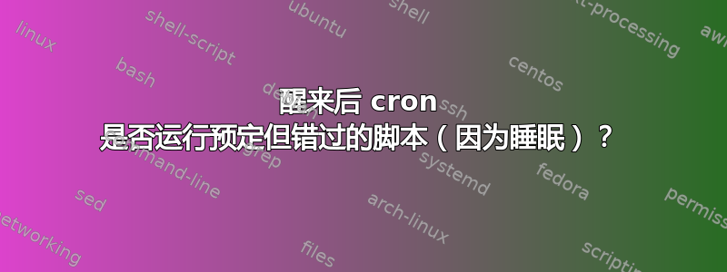 醒来后 cron 是否运行预定但错过的脚本（因为睡眠）？