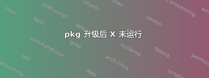 pkg 升级后 X 未运行