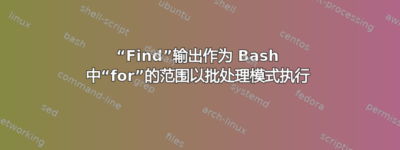 “Find”输出作为 Bash 中“for”的范围以批处理模式执行