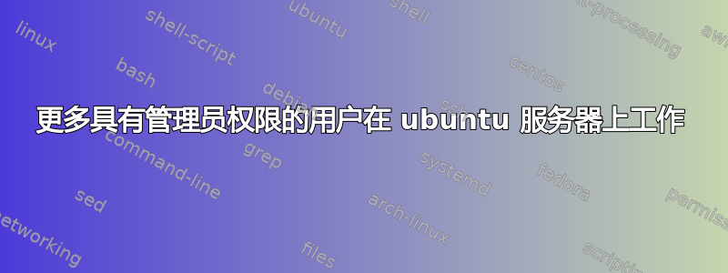 更多具有管理员权限的用户在 ubuntu 服务器上工作