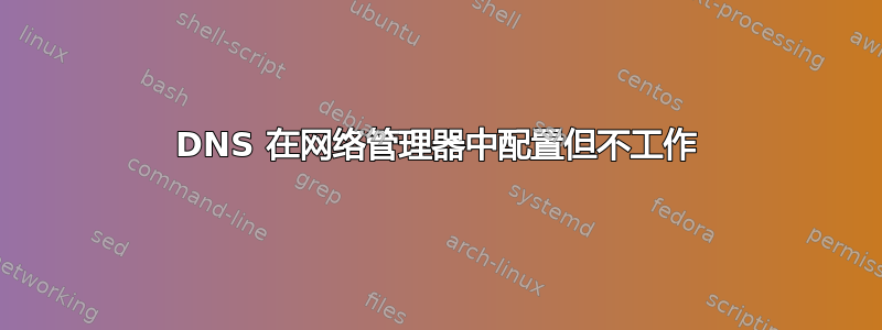 DNS 在网络管理器中配置但不工作