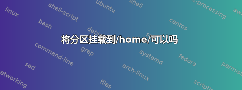 将分区挂载到/home/可以吗