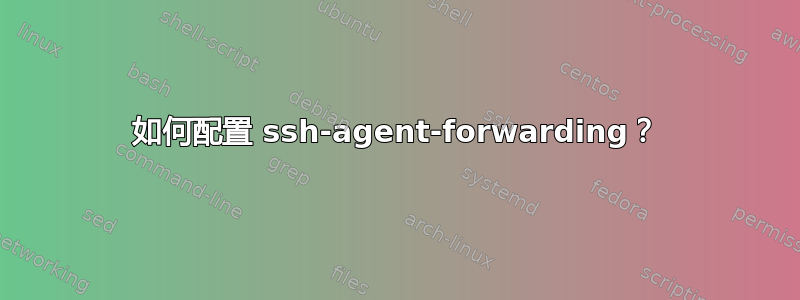 如何配置 ssh-agent-forwarding？