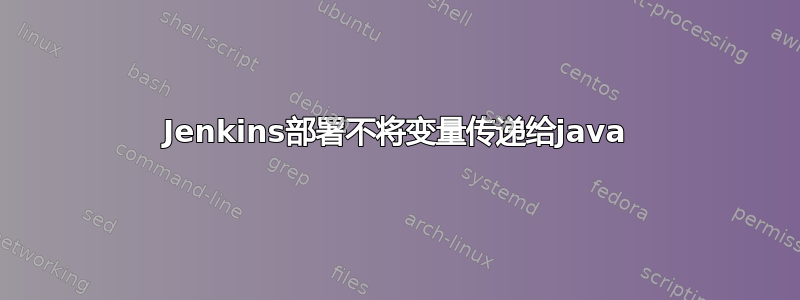 Jenkins部署不将变量传递给java