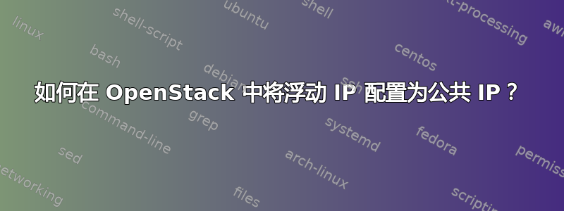 如何在 OpenStack 中将浮动 IP 配置为公共 IP？