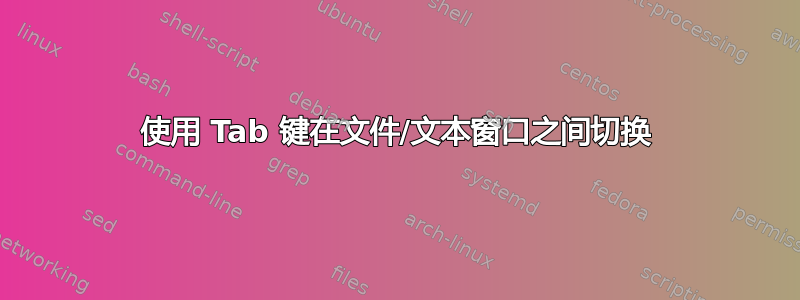 使用 Tab 键在文件/文本窗口之间切换