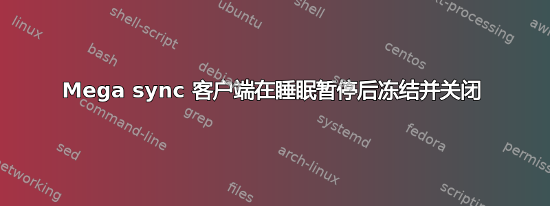 Mega sync 客户端在睡眠暂停后冻结并关闭