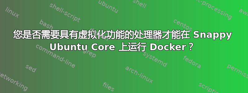 您是否需要具有虚拟化功能的处理器才能在 Snappy Ubuntu Core 上运行 Docker？