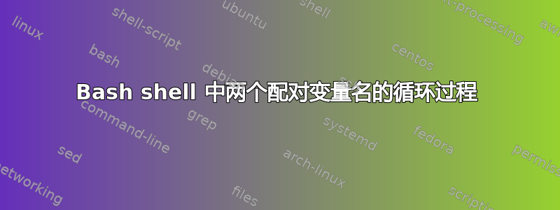 Bash shell 中两个配对变量名的循环过程