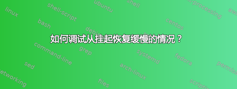 如何调试从挂起恢复缓慢的情况？