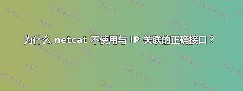 为什么 netcat 不使用与 IP 关联的正确接口？