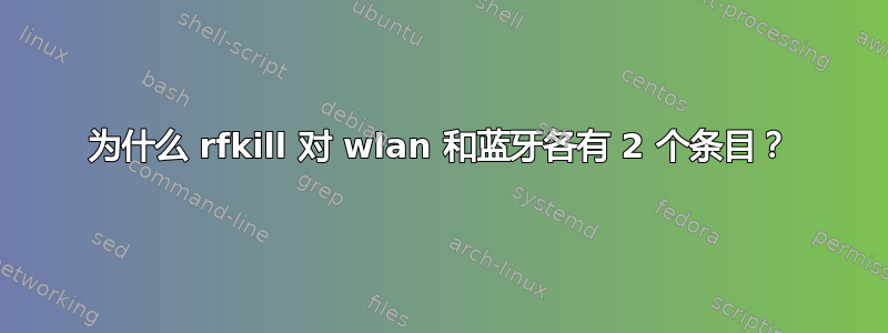 为什么 rfkill 对 wlan 和蓝牙各有 2 个条目？