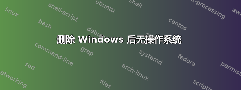 删除 Windows 后无操作系统