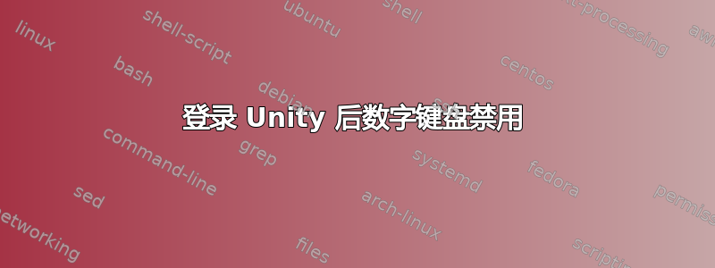 登录 Unity 后数字键盘禁用