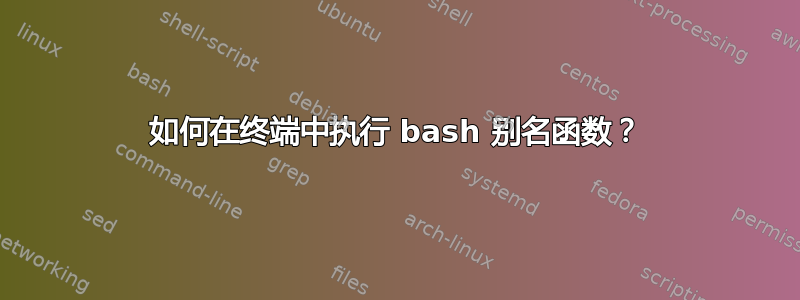 如何在终端中执行 bash 别名函数？