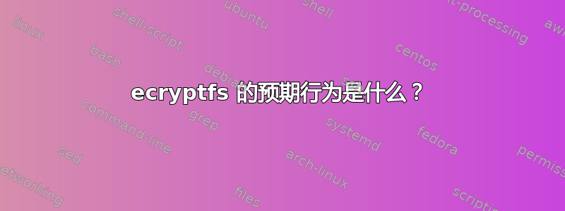 ecryptfs 的预期行为是什么？