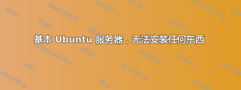 基本 Ubuntu 服务器，无法安装任何东西