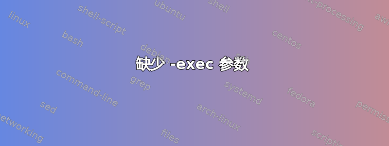 缺少 -exec 参数